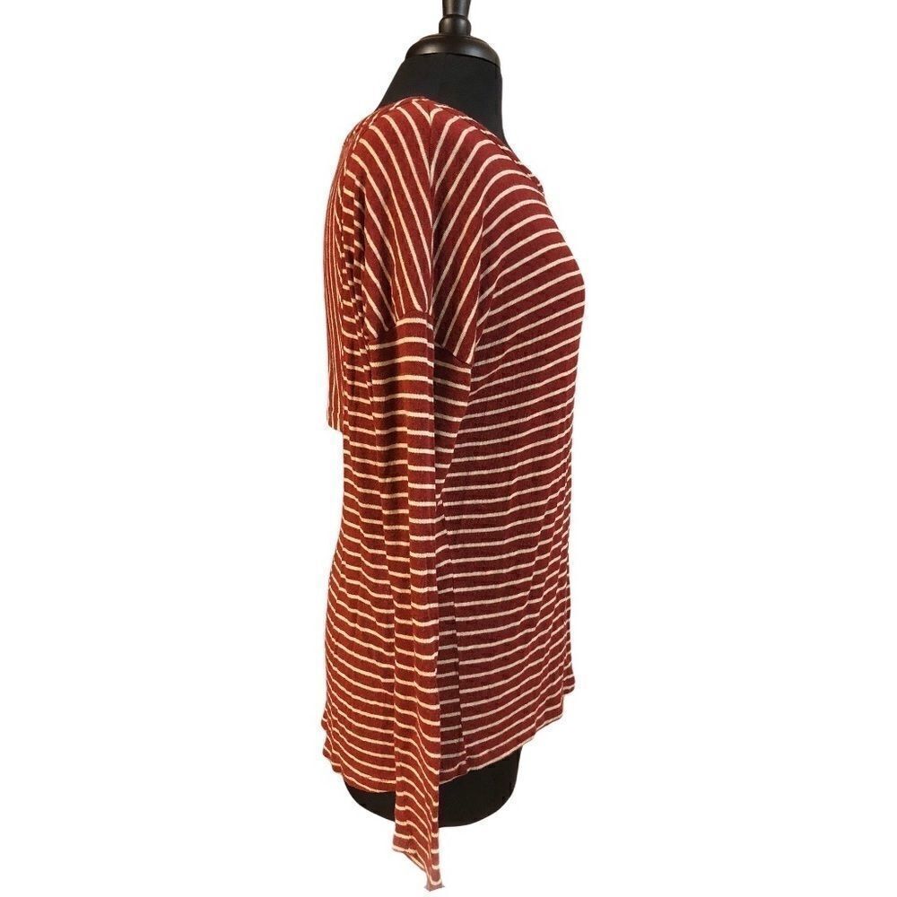 𝅺bp Striped Open Back Long Sleeve Top Size M - Picture 4 of 9